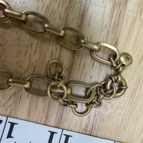 J. Crew Orange Floral Statement Necklace W/ Crystal Accents & Gold-Tone Chain - Picture 9 of 10